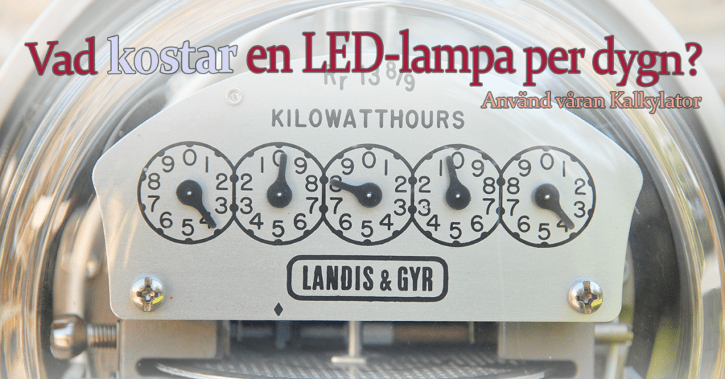 kWh-mätare som beräknar kostnaden för LED-lampor per dygn